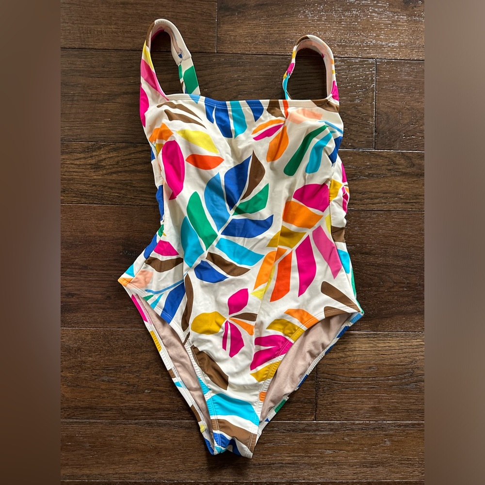 Tabitha Brown x Target One Piece Swimsuit Size L Vibrant Tropical Leaf Print 🌴